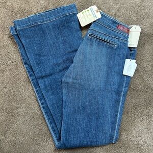 NWT Adriano Goldschmeid AG flare leg Blue Denim Jeans, size 25